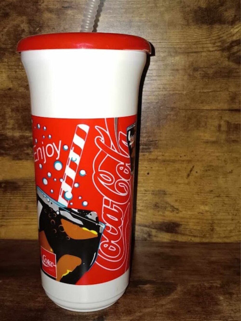 Vintage Coke Cup with Straw